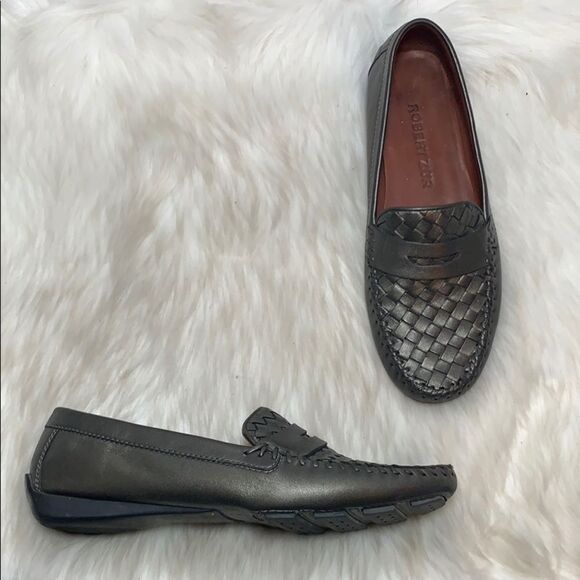 Robert Zur Petra Grey Leather Plug Mocassin Sz 9.5 - Picture 2 of 7